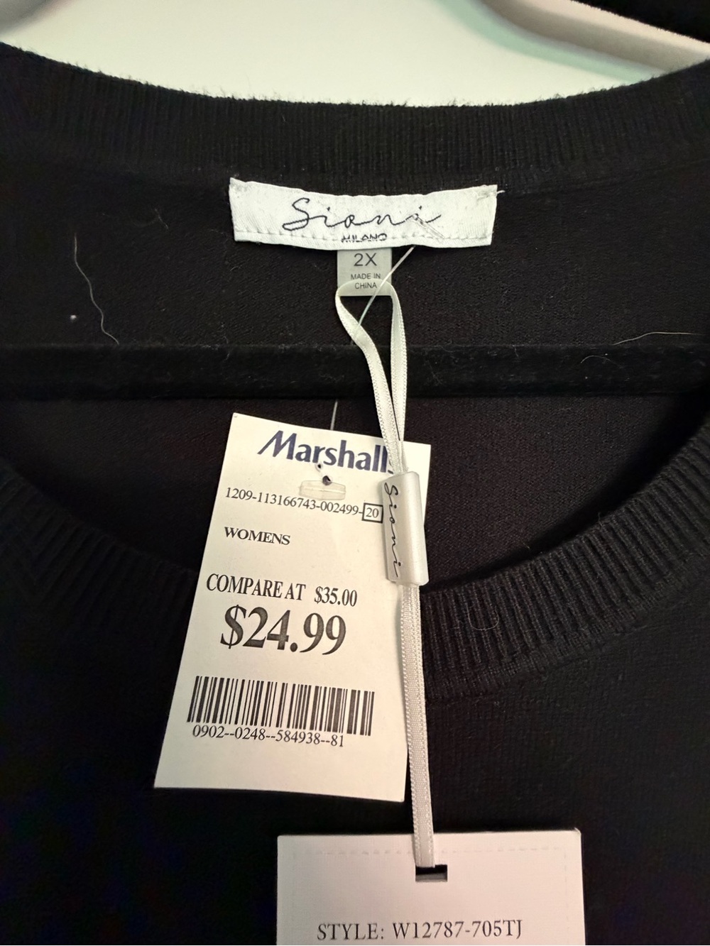 Sioni Black Sheer Balloon Sleeve Pullover - Picture 3 of 5
